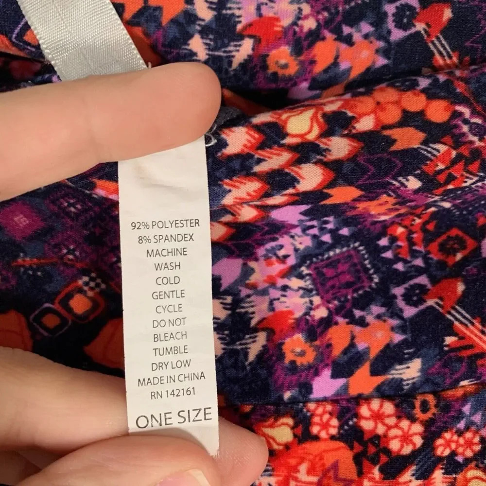 LulaRoe Leggings Women’s One Size Floral Pull On Stretchy - Picture 7 of 9